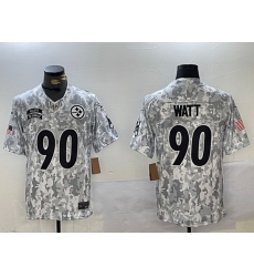 Men Pittsburgh Steelers 90 T J Watt 2024 F U S E Arctic Camo Salute To Service Limited Stitched Football Jersey Men Pittsburgh Steelers 90 T J Watt 2024 F U S E Arctic Camo Salute To Service Limited Stitched Football Jersey