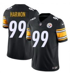 Men Pittsburgh Steelers 99 Derrick Harmon Black 2025 Draft F U S E  Vapor Limited Stitched Football Jersey