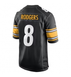 Men Pittsburgh Steelers Aaron Rodgers #8 Black Stitched Football Jersey