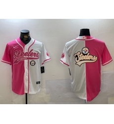 Men Pittsburgh Steelers Big Logo 2024 Arctic Red White Salute To Service Stitched Baseball Jersey 1 Men Pittsburgh Steelers Big Logo 2024 Arctic Red White Salute To Service Stitched Baseball Jersey 1