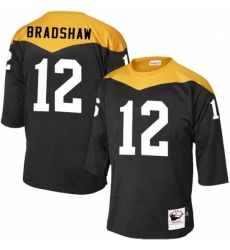 Mens Mitchell and Ness Pittsburgh Steelers 12 Terry Bradshaw Elite Black 1967 Home Throwback NFL Jersey Mens Mitchell and Ness Pittsburgh Steelers 12 Terry Bradshaw Elite Black 1967 Home Throwback NFL Jersey