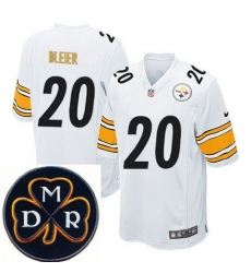 Men's Nike Pittsburgh Steelers #20 Rocky Bleier White Team Color NFL Elite MDR Dan Rooney Patch Jersey Men's Nike Pittsburgh Steelers #20 Rocky Bleier White Team Color NFL Elite MDR Dan Rooney Patch Jersey