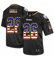 Mens Nike Pittsburgh Steelers 26 LeVeon Bell Elite Black USA Flag Fashion NFL Jersey Mens Nike Pittsburgh Steelers 26 LeVeon Bell Elite Black USA Flag Fashion NFL Jersey
