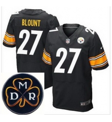 Men's Nike Pittsburgh Steelers #27 LeGarrette Blount Black Team Color NFL Elite MDR Dan Rooney Patch Jersey Men's Nike Pittsburgh Steelers #27 LeGarrette Blount Black Team Color NFL Elite MDR Dan Rooney Patch Jersey