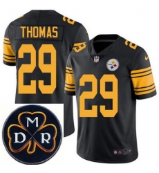 Men's Nike Pittsburgh Steelers #29 Shamarko Thomas Elite Black Rush NFL MDR Dan Rooney Patch Jersey Men's Nike Pittsburgh Steelers #29 Shamarko Thomas Elite Black Rush NFL MDR Dan Rooney Patch Jersey