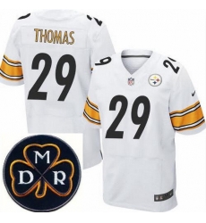 Men's Nike Pittsburgh Steelers #29 Shamarko Thomas Elite White NFL MDR Dan Rooney Patch Jersey Men's Nike Pittsburgh Steelers #29 Shamarko Thomas Elite White NFL MDR Dan Rooney Patch Jersey