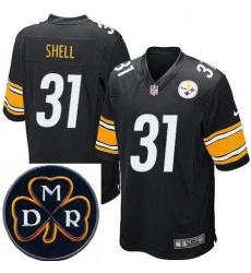 Men's Nike Pittsburgh Steelers #31 Donnie Shell Elite Black NFL MDR Dan Rooney Patch Jersey Men's Nike Pittsburgh Steelers #31 Donnie Shell Elite Black NFL MDR Dan Rooney Patch Jersey