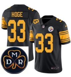 Men's Nike Pittsburgh Steelers #33 Merril Hoge Elite Black Rush NFL MDR Dan Rooney Patch Jersey Men's Nike Pittsburgh Steelers #33 Merril Hoge Elite Black Rush NFL MDR Dan Rooney Patch Jersey