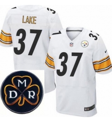 Men's Nike Pittsburgh Steelers #37 Carnell Lake Elite White NFL MDR Dan Rooney Patch Jersey Men's Nike Pittsburgh Steelers #37 Carnell Lake Elite White NFL MDR Dan Rooney Patch Jersey