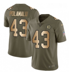 Mens Nike Pittsburgh Steelers 43 Troy Polamalu Limited OliveGold 2017 Salute to Service NFL Jersey Mens Nike Pittsburgh Steelers 43 Troy Polamalu Limited OliveGold 2017 Salute to Service NFL Jersey
