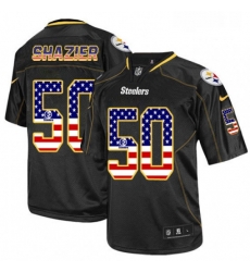 Mens Nike Pittsburgh Steelers 50 Ryan Shazier Elite Black USA Flag Fashion NFL Jersey Mens Nike Pittsburgh Steelers 50 Ryan Shazier Elite Black USA Flag Fashion NFL Jersey
