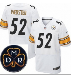 Men's Nike Pittsburgh Steelers #52 Mike Webster Elite White NFL MDR Dan Rooney Patch Jersey Men's Nike Pittsburgh Steelers #52 Mike Webster Elite White NFL MDR Dan Rooney Patch Jersey