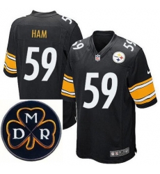 Men's Nike Pittsburgh Steelers #59 Jack Ham Elite Black NFL MDR Dan Rooney Patch Jersey Men's Nike Pittsburgh Steelers #59 Jack Ham Elite Black NFL MDR Dan Rooney Patch Jersey
