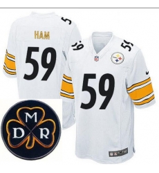 Men's Nike Pittsburgh Steelers #59 Jack Ham Elite White NFL MDR Dan Rooney Patch Jersey Men's Nike Pittsburgh Steelers #59 Jack Ham Elite White NFL MDR Dan Rooney Patch Jersey