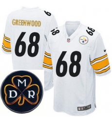 Men's Nike Pittsburgh Steelers #68 L.C. Greenwood Elite White NFL MDR Dan Rooney Patch Jersey Men's Nike Pittsburgh Steelers #68 L.C. Greenwood Elite White NFL MDR Dan Rooney Patch Jersey