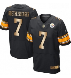 Mens Nike Pittsburgh Steelers 7 Ben Roethlisberger Elite BlackGold Team Color NFL Jersey Mens Nike Pittsburgh Steelers 7 Ben Roethlisberger Elite BlackGold Team Color NFL Jersey