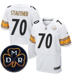 Men's Nike Pittsburgh Steelers #70 Ernie Stautner Elite White NFL MDR Dan Rooney Patch Jersey Men's Nike Pittsburgh Steelers #70 Ernie Stautner Elite White NFL MDR Dan Rooney Patch Jersey