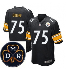 Men's Nike Pittsburgh Steelers #75 Joe Greene Black NFL Elite MDR Dan Rooney Patch Jersey Men's Nike Pittsburgh Steelers #75 Joe Greene Black NFL Elite MDR Dan Rooney Patch Jersey