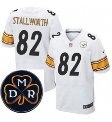 Men's Nike Pittsburgh Steelers #82 John Stallworth Elite White NFL MDR Dan Rooney Patch Jersey Men's Nike Pittsburgh Steelers #82 John Stallworth Elite White NFL MDR Dan Rooney Patch Jersey