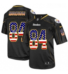 Mens Nike Pittsburgh Steelers 84 Antonio Brown Elite Black USA Flag Fashion NFL Jersey Mens Nike Pittsburgh Steelers 84 Antonio Brown Elite Black USA Flag Fashion NFL Jersey