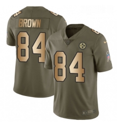 Mens Nike Pittsburgh Steelers 84 Antonio Brown Limited OliveGold 2017 Salute to Service NFL Jersey Mens Nike Pittsburgh Steelers 84 Antonio Brown Limited OliveGold 2017 Salute to Service NFL Jersey