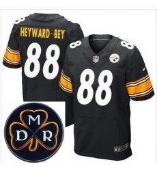 Men's Nike Pittsburgh Steelers #88 Darrius Heyward-Bey Black Team Color Stitched NFL Elite MDR Dan Rooney Patch Jersey Men's Nike Pittsburgh Steelers #88 Darrius Heyward-Bey Black Team Color Stitched NFL Elite MDR Dan Rooney Patch Jersey