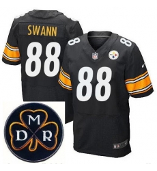 Men's Nike Pittsburgh Steelers #88 Lynn Swann Elite Black NFL MDR Dan Rooney Patch Jersey Men's Nike Pittsburgh Steelers #88 Lynn Swann Elite Black NFL MDR Dan Rooney Patch Jersey