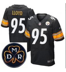 Men's Nike Pittsburgh Steelers #95 Greg Lloyd Elite Black NFL MDR Dan Rooney Patch Jersey Men's Nike Pittsburgh Steelers #95 Greg Lloyd Elite Black NFL MDR Dan Rooney Patch Jersey