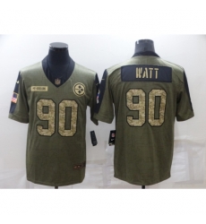 Men's Pittsburgh Steelers #90 T. J. Watt Camo 2021 Salute To Service Limited Player Jersey Men's Pittsburgh Steelers #90 T. J. Watt Camo 2021 Salute To Service Limited Player Jersey