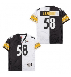 Men's Pittsburgh Steelers Jack Lambert #58 White Black Split Stitched NFL Football Jersey Men's Pittsburgh Steelers Jack Lambert #58 White Black Split Stitched NFL Football Jersey