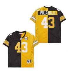 Men's Pittsburgh Steelers Troy Polamalu #43 Gold Black Split Stitched NFL Football Jersey Men's Pittsburgh Steelers Troy Polamalu #43 Gold Black Split Stitched NFL Football Jersey