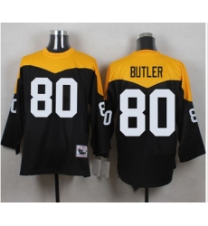 Mitchell And Ness 1967 Pittsburgh Steelers 80 Jack Butler Black Yelllow Throwback Men 27s Stitched 