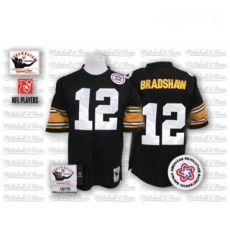 Mitchell And Ness Pittsburgh Steelers 12 Terry Bradshaw Black Team Color Authentic Throwback NFL Jersey Mitchell And Ness Pittsburgh Steelers 12 Terry Bradshaw Black Team Color Authentic Throwback NFL Jersey