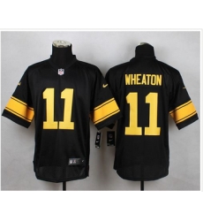 Nike Pittsburgh Steelers #11 Markus Wheaton Black(Gold No.) Mens Stitched NFL Elite Jersey Nike Pittsburgh Steelers #11 Markus Wheaton Black(Gold No.) Mens Stitched NFL Elite Jersey