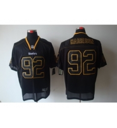 Nike Pittsburgh Steelers 92 James Harrison Black Elite Lights Out NFL Jersey