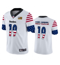 Nike Steelers 19 JuJu Smith Schuster White USA Flag Fashion Limited Jersey Nike Steelers 19 JuJu Smith Schuster White USA Flag Fashion Limited Jersey