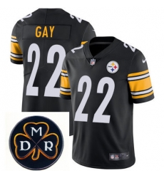 Nike Steelers #22 William Gay Black Mens NFL Vapor Untouchable Limited Stitched With MDR Dan Rooney Patch Jersey Nike Steelers #22 William Gay Black Mens NFL Vapor Untouchable Limited Stitched With MDR Dan Rooney Patch Jersey
