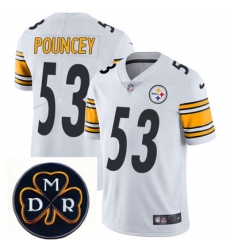 Nike Steelers #53 Maurkice Pouncey White Mens NFL Vapor Untouchable Limited Stitched With MDR Dan Rooney Patch Jersey Nike Steelers #53 Maurkice Pouncey White Mens NFL Vapor Untouchable Limited Stitched With MDR Dan Rooney Patch Jersey