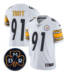 Nike Steelers #91 Stephon Tuitt White Mens NFL Vapor Untouchable Limited Stitched With MDR Dan Rooney Patch Jersey Nike Steelers #91 Stephon Tuitt White Mens NFL Vapor Untouchable Limited Stitched With MDR Dan Rooney Patch Jersey