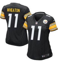 Nike Steelers #11 Markus Wheaton Black Team Color Womens Stitched NFL Elite Jersey Nike Steelers #11 Markus Wheaton Black Team Color Womens Stitched NFL Elite Jersey