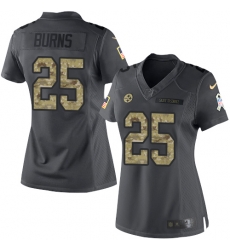 Nike Steelers #25 Artie Burns Black Womens Stitched NFL Limited 2016 Salute to Service Jersey Nike Steelers #25 Artie Burns Black Womens Stitched NFL Limited 2016 Salute to Service Jersey