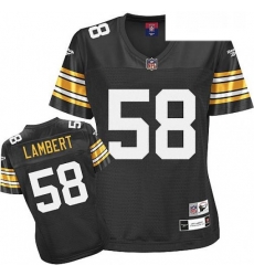 Reebok Pittsburgh Steelers 58 Jack Lambert Black Womens Throwback Team Color Premier EQT NFL Jersey Reebok Pittsburgh Steelers 58 Jack Lambert Black Womens Throwback Team Color Premier EQT NFL Jersey