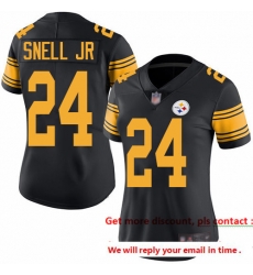 Steelers 24 Benny Snell Jr Black Women Stitched Football Limited Rush Jersey Steelers 24 Benny Snell Jr Black Women Stitched Football Limited Rush Jersey
