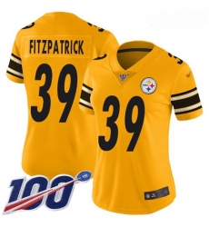 Steelers #39 Minkah Fitzpatrick Gold Women Stitched Football Limited Inverted Legend 100th Season Jersey Steelers #39 Minkah Fitzpatrick Gold Women Stitched Football Limited Inverted Legend 100th Season Jersey