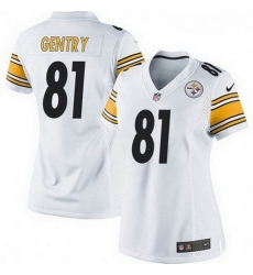 Women Nike 81 Zach Gentry Pittsburgh Steelers Game White Jersey Women Nike 81 Zach Gentry Pittsburgh Steelers Game White Jersey