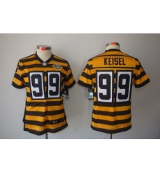 Women Nike Pittsburgh Steelers 99# Brett Keisel Yellow-Black 80th Throwback Limited Jerseys Women Nike Pittsburgh Steelers 99# Brett Keisel Yellow-Black 80th Throwback Limited Jerseys