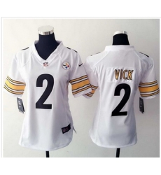 Women Nike Steelers #2 Michael Vick White Stitched NFL Elite Jersey Women Nike Steelers #2 Michael Vick White Stitched NFL Elite Jersey