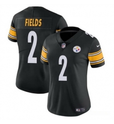 Women Pittsburgh Steelers 2 Justin Fields Black Vapor Stitched Football Jersey Women Pittsburgh Steelers 2 Justin Fields Black Vapor Stitched Football Jersey