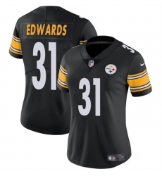 Women Pittsburgh Steelers 31 Daijun Edwards 2024 Black Vapor Stitched Football Jersey Women Pittsburgh Steelers 31 Daijun Edwards 2024 Black Vapor Stitched Football Jersey