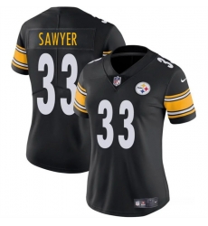 Women Pittsburgh Steelers 33 Jack Sawyer Black 2025 Draft Vapor Untouchable Limited Stitched Football Jersey Women Pittsburgh Steelers 33 Jack Sawyer Black 2025 Draft Vapor Untouchable Limited Stitched Football Jersey